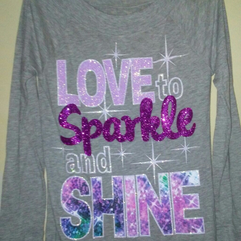 NWT- JUSTICE SPARKLE & SHINE TEE..SUPER CUTE!!